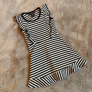 Cute love, Alexa Black & White Striped Dress